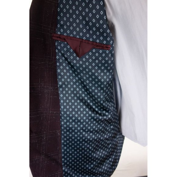 TED BAKER New Brown Checked Wool Suit Jacket $485 - Picture 8 of 11